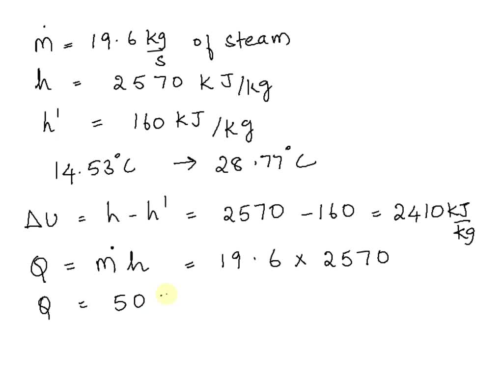 SOLVED: A steam condenser receives 19.6 kg/s of steam with an enthalpy ...