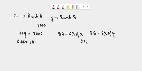 formulate-a-system-of-equations-for-the-situation-below-and-solve-michael-perez-deposited-a-total-of-3000-with-two-savings-institutions-bank-a-pays-interest-at-the-rate-of-6year-whereas-bank-11791