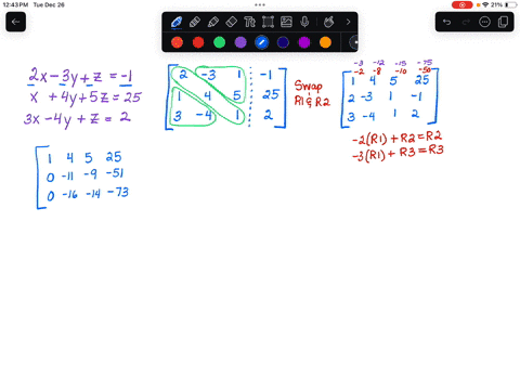 solve-the-equations-using-gauss-jordan-methoa-2x-3yz-1-xt4y5z-25-3x-4yz-2-47748