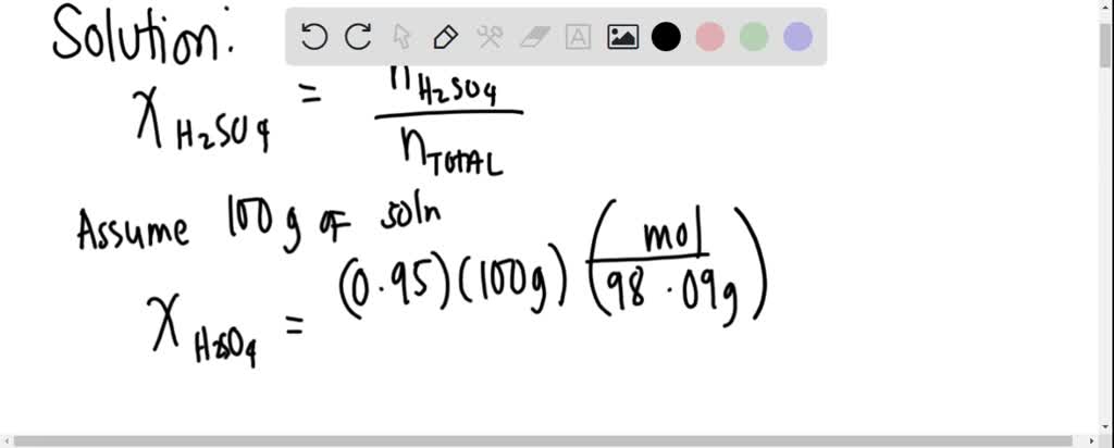 SOLVED: Concentrated sulfuric acid has a density of 1.84 g/cm3 and is ...