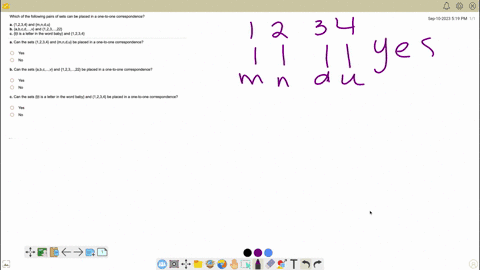 which-of-the-following-pairs-of-sets-can-be-placed-in-a-one-to-one-correspondence-1234-and-mndu-b-abcd__v-and-123122-tit-is-a-letter-in-the-word-baby-and-1234-can-the-sets-1234-and-mndu-be-p-40318
