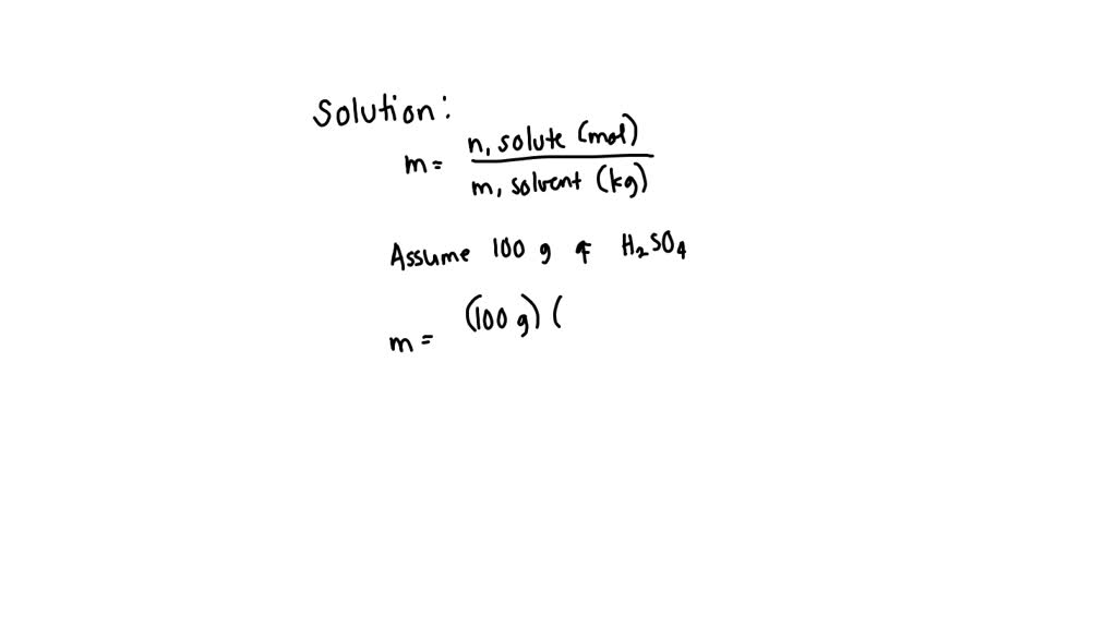 SOLVED: Concentrated Sulphuric acid (98.12 g/mol) has a density of 1.5 ...