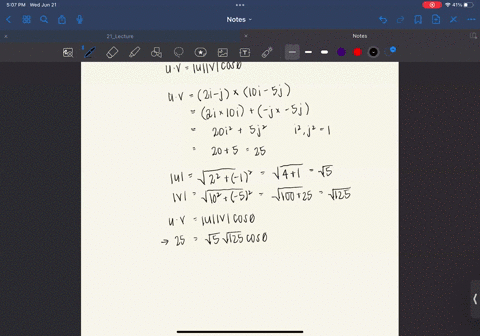 find-the-angle-in-radians-between-the-vectors-round-your-answer-to-two-decimal-places-u-2i-j-v-10i-5j-2