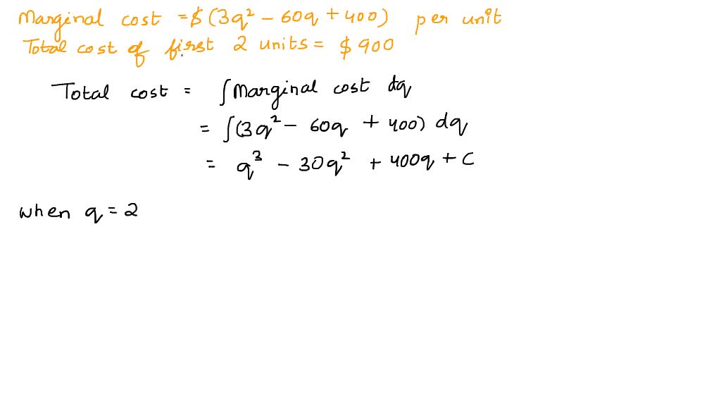 A Manufacturer Has Found That The Marginal Cost Of A Certain Product Is Q Q Dollars
