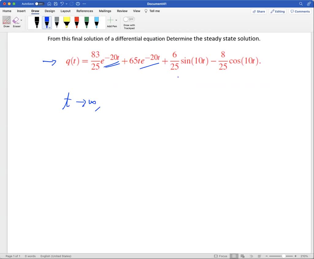 SOLVED Question From this final solution of a differential equation