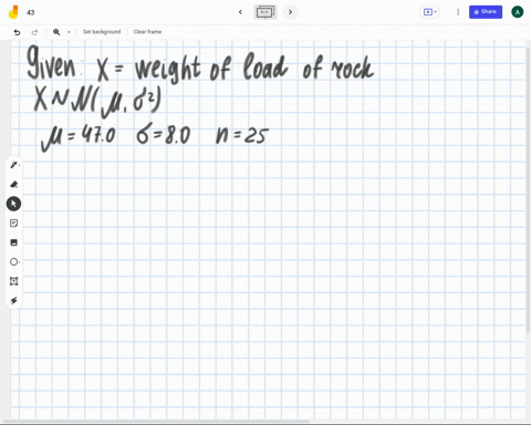 the-mean-weight-of-loads-of-rock-is-470-tons-with-a-standard-deviation-of-80-tons-if-25-loads-are-chosen-at-random-for-a-weight-check-find-the-probability-that-the-mean-weight-of-those-loads-86485