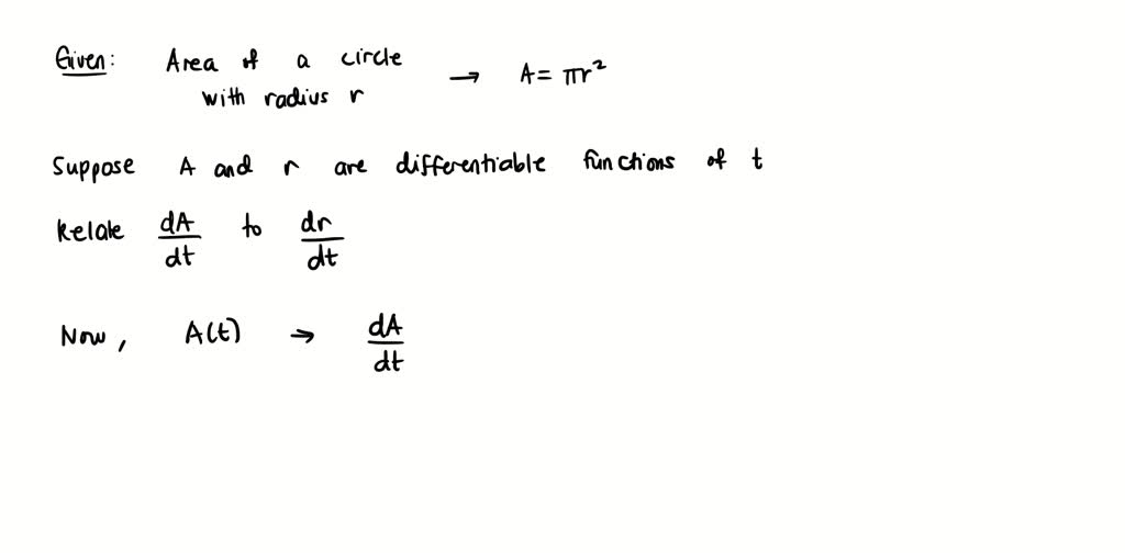 solved-suppose-that-the-radius-r-and-area-a-pai-r2-of-a-circle-are