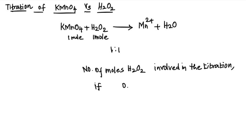 SOLVED: Assume that the molarity of the standardized KMnO4 solution is ...