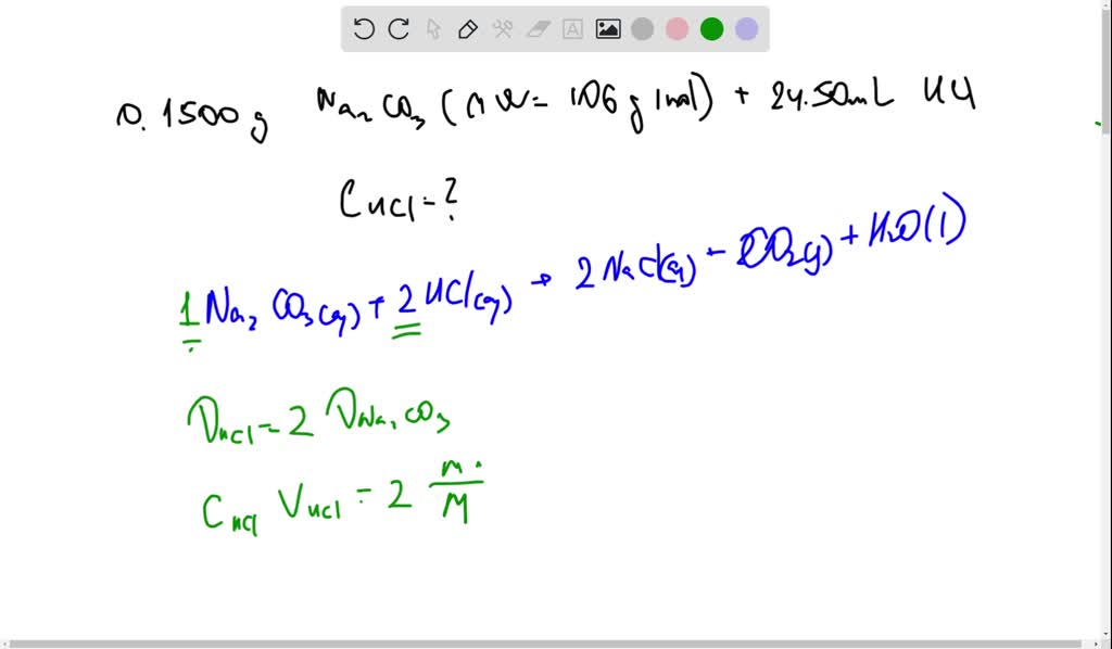 SOLVED 1500 g sample of pure Na2CO3 (MM = 106 g/mol) was titrated with