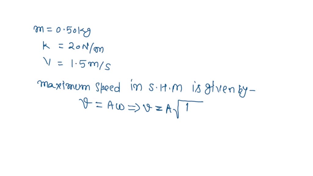 SOLVED: A 0.5 kg mass is attached to a spring of spring constant 20 N/m ...