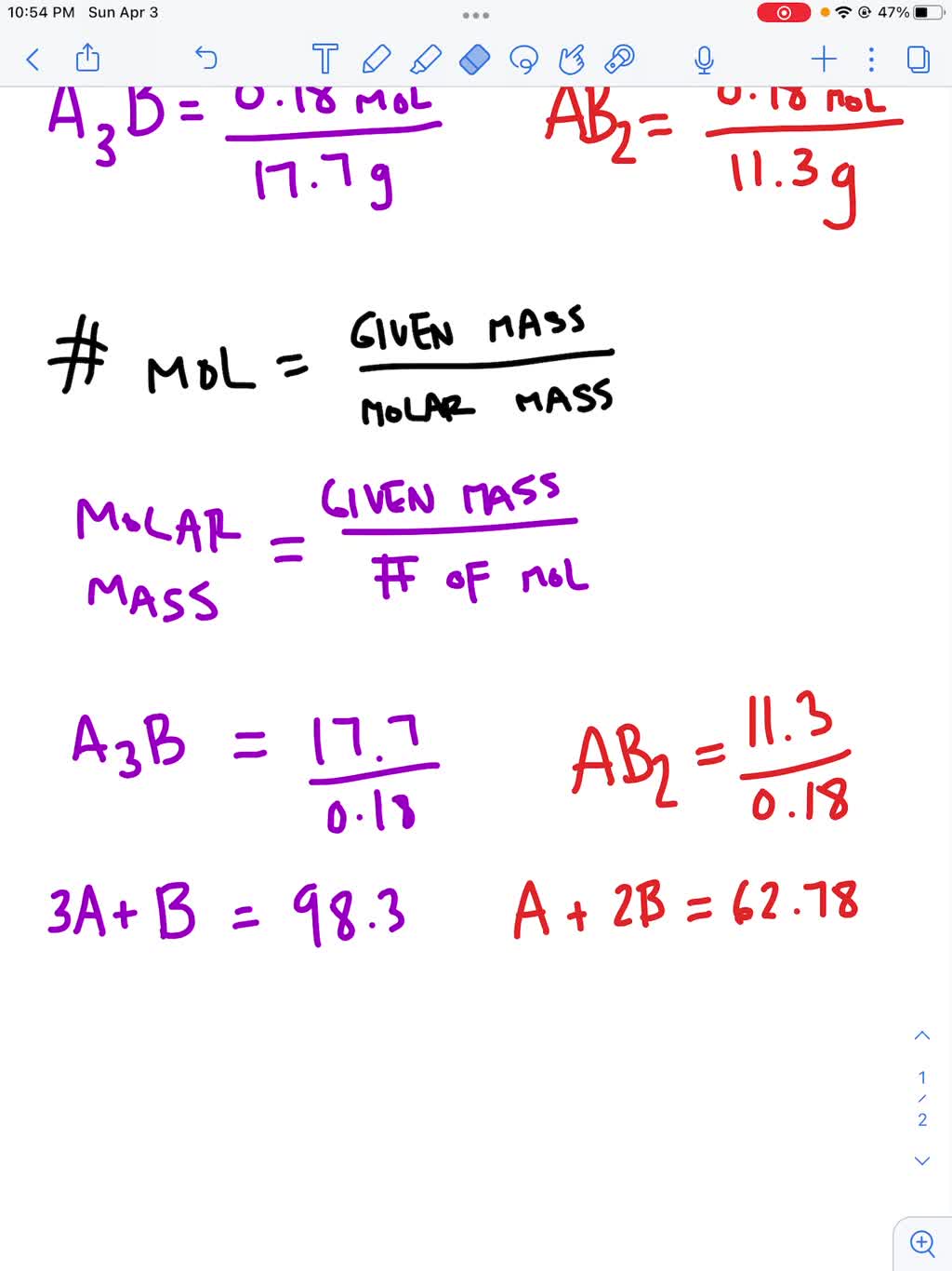 SOLVED: The Elements A And B Combine To Produce Two Different Compounds ...