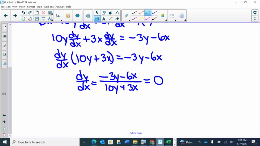 SOLVED: Find all points on the graph of 3x2 + Sy? + 3xy = 36 where the ...