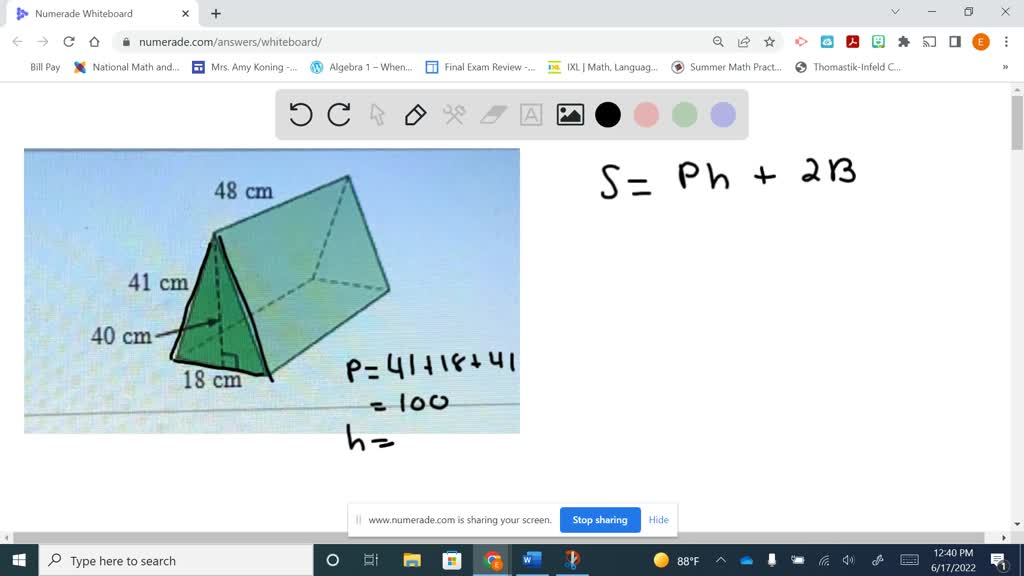 find area of triangle prism