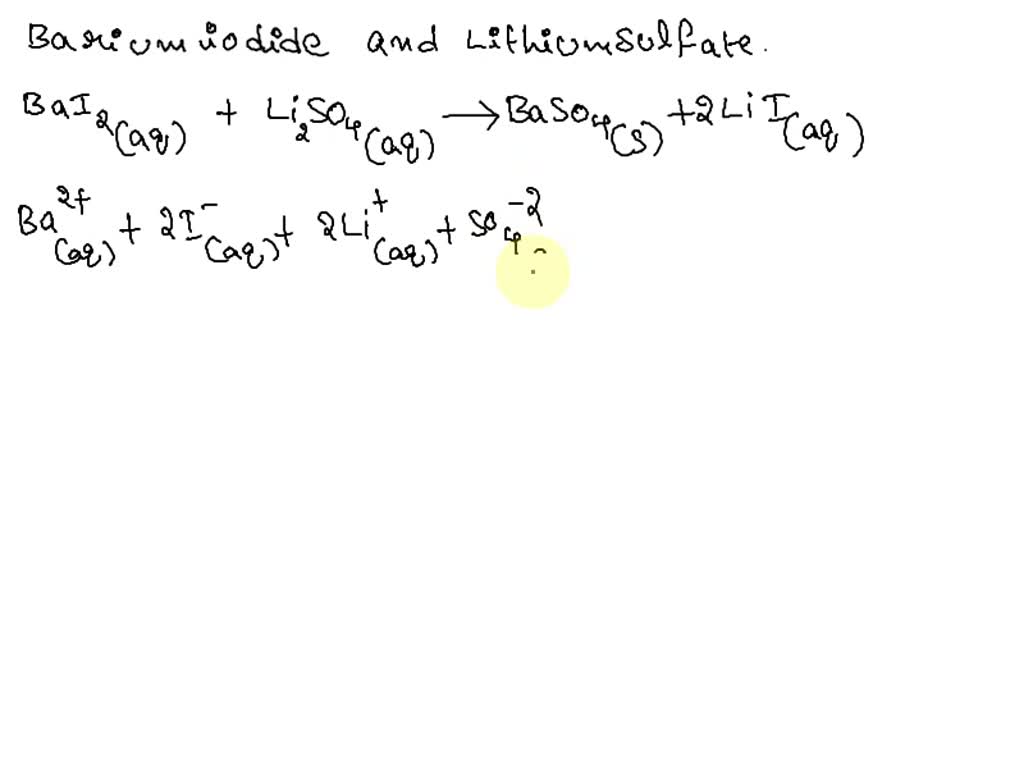 SOLVED: Which equation best represents the net ionic reaction that ...