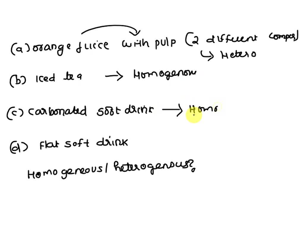 SOLVED Determine whether each of the following mixtures is homogeneous