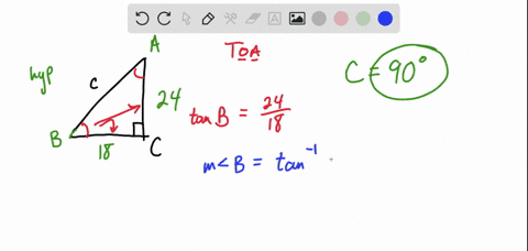 solve-the-right-triangle-shown-in-the-figure-for-all-unknown-sides-and-angles-round-your-answers-to-two-decimal-places-a-18-b-24-a-b-c-c-41563