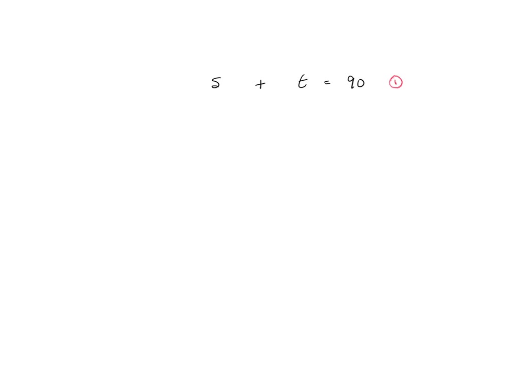 two complementary angles have measures of s and t