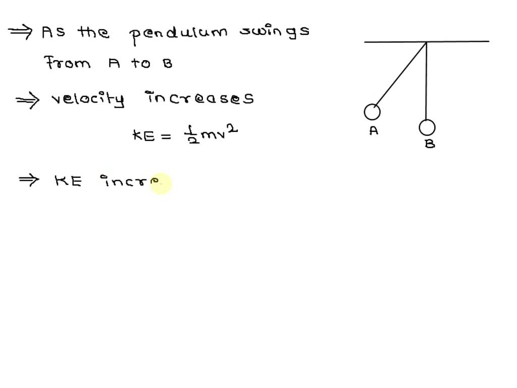 SOLVED As the pendulum swings from position A to position B, what is