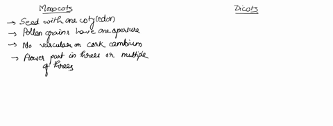classify-each-of-the-following-features-as-unique-to-monocots-or-dicots-monocots-dicots-flower-parts-in-fourslives-or-multiples-of-foursfives-network-of-primary-veins-on-icaf-seeds-with-one-51874