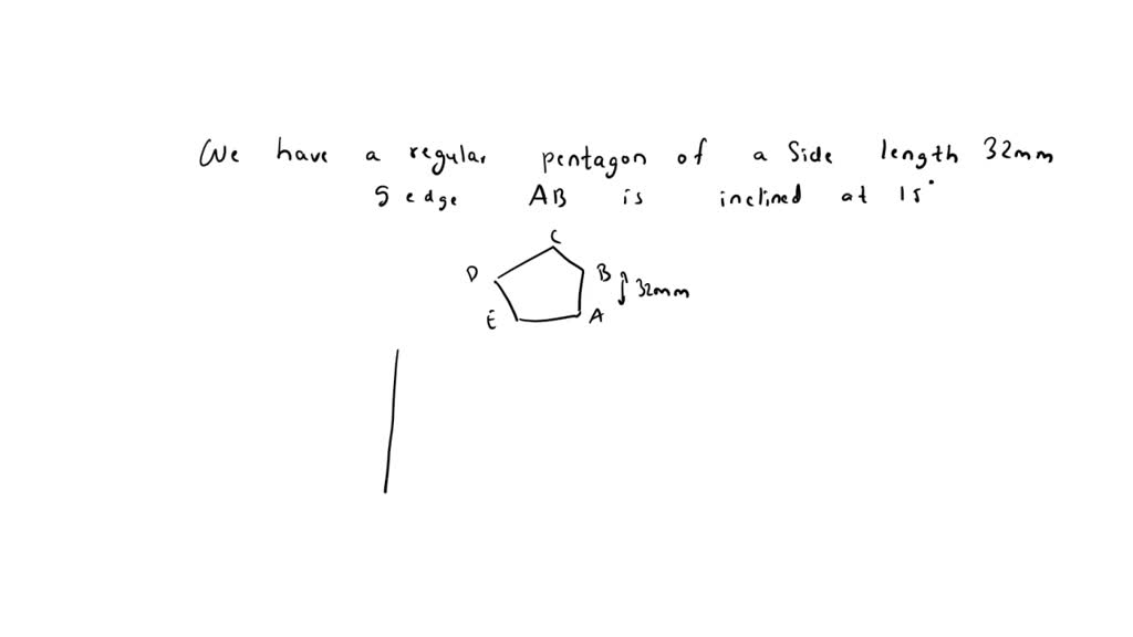 Solved: A Regular Pentagon Abcde Of Side Length 30 Mm Is Resting With 