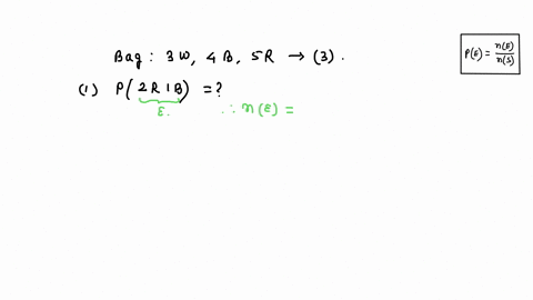 a-bag-contains-3-white-balls-4-black-balls-and-5-red-balls-if-3-balls-are-drawn-at-random-determine-the-probability-that-iii-2-are-red-and-one-is-black-iv-one-of-each-colour-is-drawn-63607