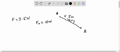 in-the-figure-below-block-slides-down-an-incline-as-i-moves-from-point-t0-point-which-are-50-m-apart-force-f-acts-on-tne-block-wich-magnitude-25-n-and-directed-down-tne-incline-the-magnitude-94827