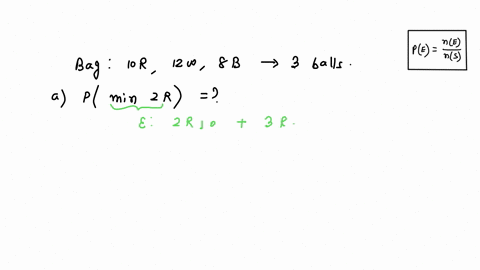 a-bag-contains-10-red-12-white-and-8-blue-balls-three-balls-are-drawn-at-random-from-this-bag-find-the-probability-of-selecting-a-minimum-two-red-balls-oa-none-of-these-b-025-c067-jd-046-two-72445