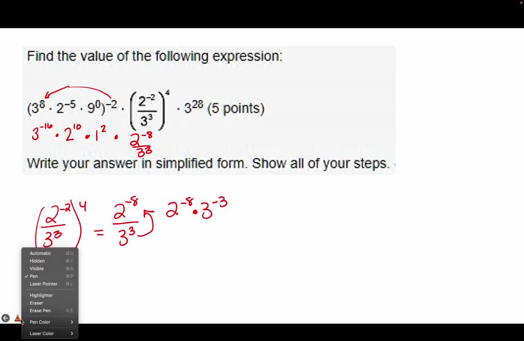 Solved Find The Value Of The Following Expression 28 5 5 190 2 5 To The Power Of Negative 2 Over 2 To The Power Of 3 Whole To The Power