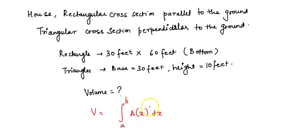 SOLVED: 8. A house attic has rectangular cross sections parallel to the ...