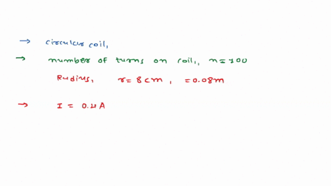 a-circular-coil-of-wire-consisting-of-100-turns-each-of-radius-80-cm-carries-a-current-of-040-a-what-is-the-magnitude-of-the-magnetic-field-b-at-the-centre-of-the-coil