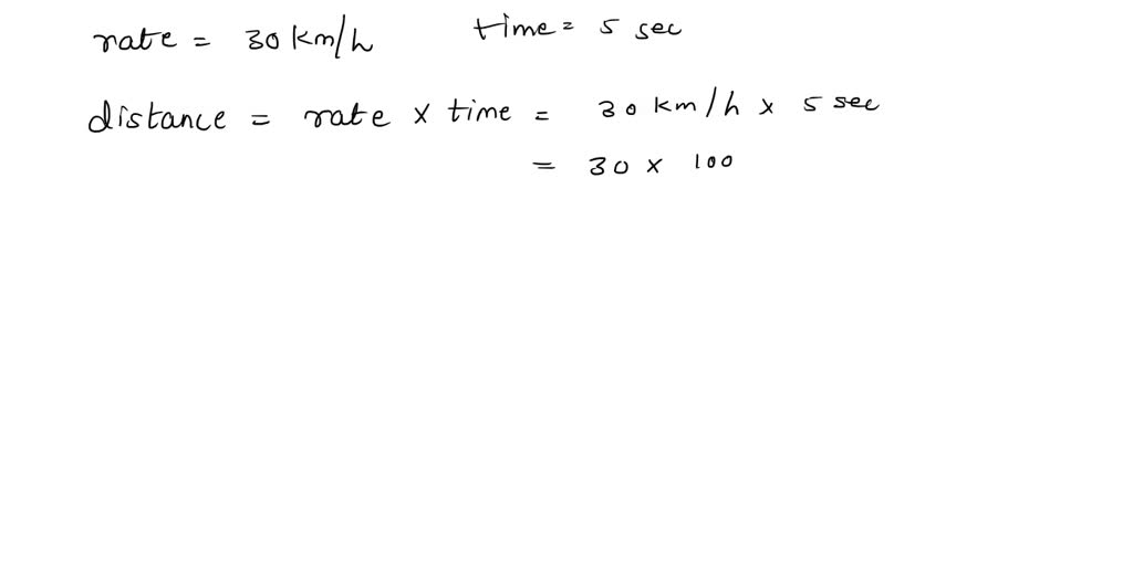 SOLVED A car is driving at 30 kilometers per hour. How far in