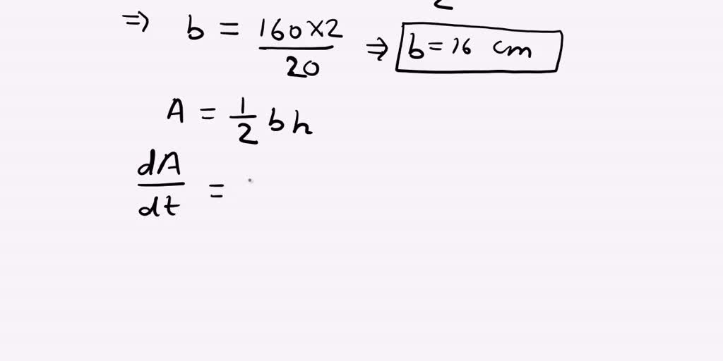 SOLVED: The altitude of a triangle is increasing at a rate of 1 cm/min ...