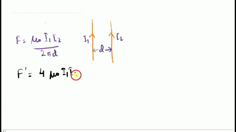 the-current-in-two-straight-parallel-fixed-wires-are-in-the-same-direction-if-currents-in-the-both-wires-are-doubled-the-magnitude-of-the-magnetic-force-between-the-two-wires-a-decreases-b-r-71696