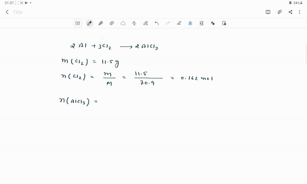 If 11.5 grams of chlorine reacts with aluminum, how many grams of