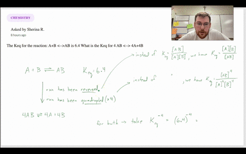 the-keq-for-the-reaction-ab-ab-is-64-what-is-the-keq-for-4-ab-4a4b