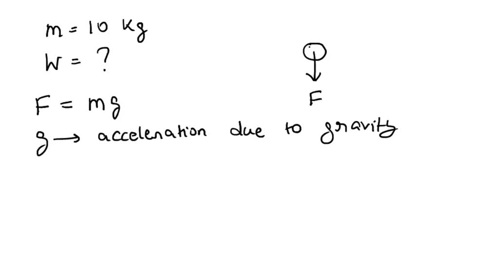 SOLVED: An object has a mass of 10 Kg. Find its weight on earth.