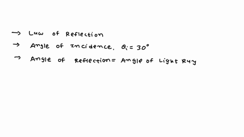 16-according-to-the-law-of-reflection-a-light-ray-striking-a-mirror-at-an-angle-of-incidence-of-30-degrees-will-leaves-the-mirror-at-an-angle-of-a-between-30-and-60-degrees-b-30-degrees-c-60-07291