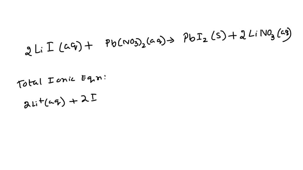 SOLVED Write the correct net ionic equation for the reaction of