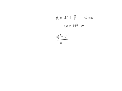 landing-with-a-speed-of-819-ms-and-traveling-south-a-jet-comes-to-rest-in-949-m-assuming-the-jet-slows-with-constant-acceleration-find-the-magnitude-and-direction-of-its-acceleration-49504