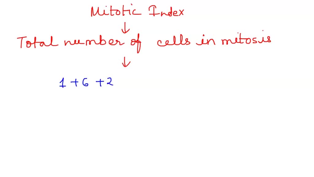 SOLVED: The mitotic index is defined as: M.I. = (total # of cells in ... Biology Diagrams