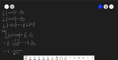 a-find-the-laplace-transform-of-ft-t2-sin-3t-b-find-the-laplace-transform-of-cos-3t-cos-4t-ft-54747