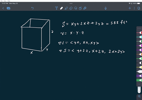 In constructing an open rectangular box from 147 ft² of material, what ...