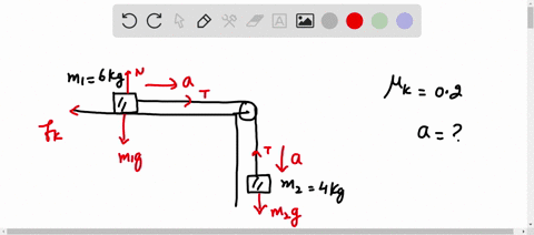 two-masses-are-connected-by-string-which-passes-over-pulley-with-negligible-mass-and-friction-one-mass-hangs-vertically-and-one-mass-slides-on-frictionless-horizontal-surface-the-horizontal-23977