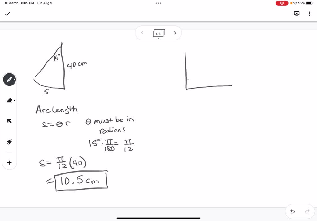 SOLVED: A 40-cm pendulum swings through an angle of 15Â°. Find the ...