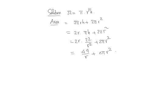for-an-closed-cylinder-with-radius-r-cm-and-height-h-cm-find-the-dimensions-giving-the-minimum-surface-area-given-that-the-volume-is-22-cm-note-enter-eract-answers-or-round-to-three-decimal-44058