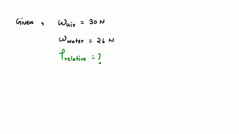 a-body-weighs-30-n-in-air-and-26-n-when-fully-immersed-in-water-calculate-its-relative-density