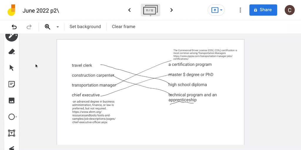 SOLVED: Match the jobs with the education required for each job