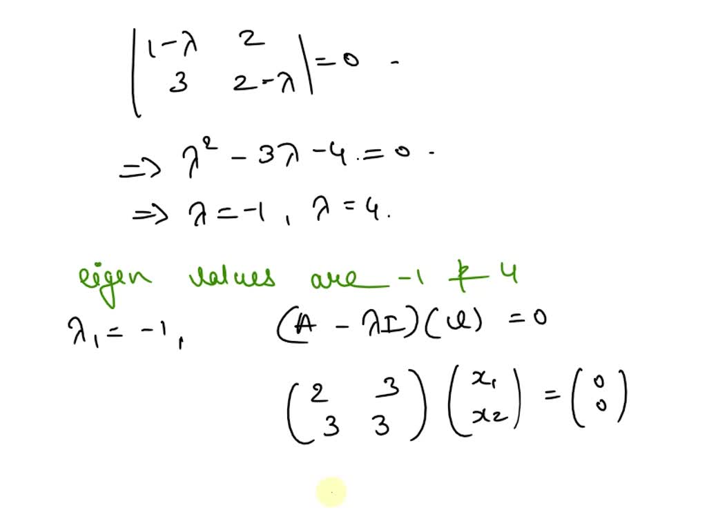 SOLVED: Find the characteristic equation and the eigenvalues (and a ...