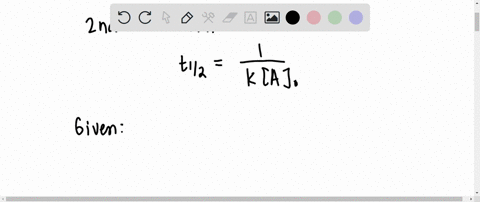 a-the-half-life-for-the-second-order-decomposition-of-hl-is-154-when-the-initial-concentration-of-hl-is-067-m-what-is-the-rate-constant-for-this-reaction-indicate-the-units-for-k-b-the-secon-42389