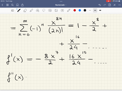 find-the-maclaurin-series-for-fx-cos-x4-use-symbolic-notation-and-fractions-where-needed-cos-0-use-the-found-series-t0-determine-f890-use-decimal-notation-give-your-answer-as-whole-or-exact-30225